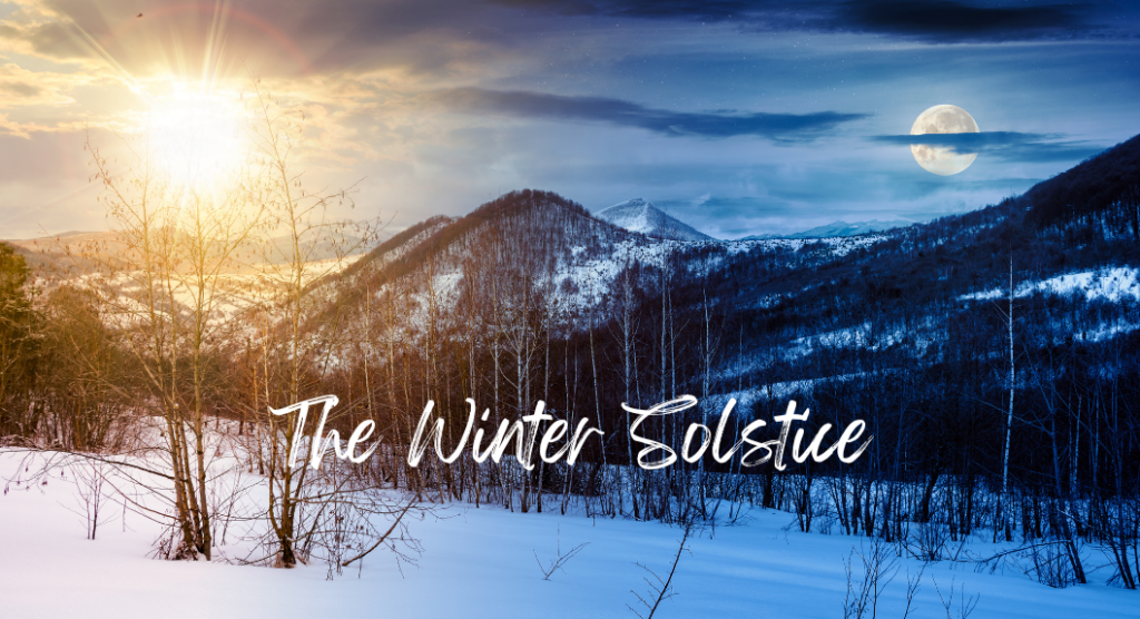 Sun and Moon Landscape image in winter